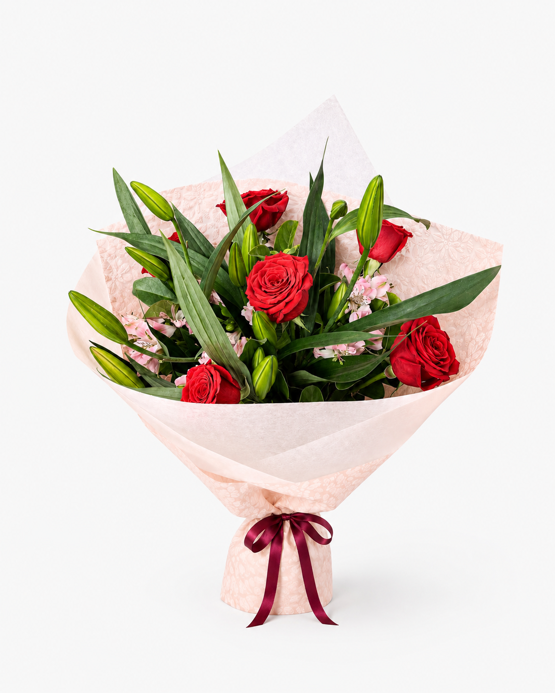 Red Rose and Lily Bouquet