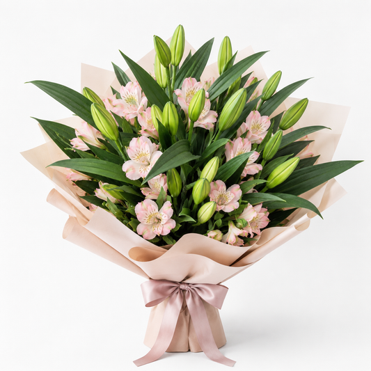 Oriental Lily and Alstroemeria Bouquet